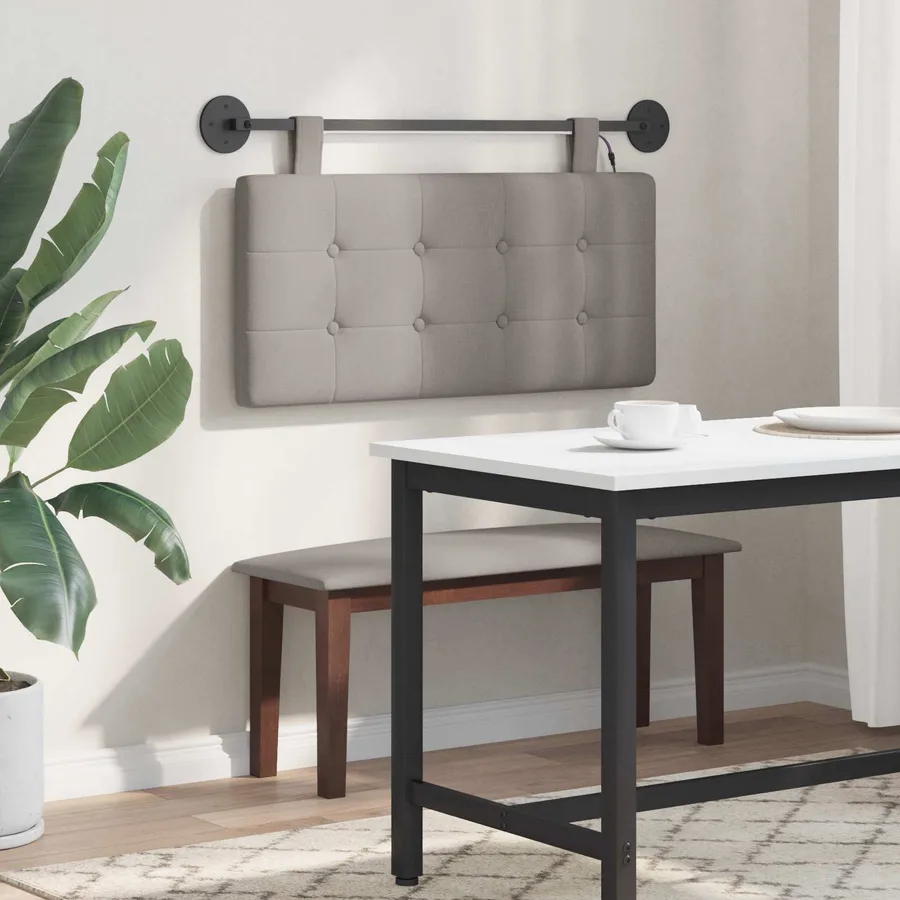 Tête de lit suspendue Avec lumière LED Taupe Tissu - 4