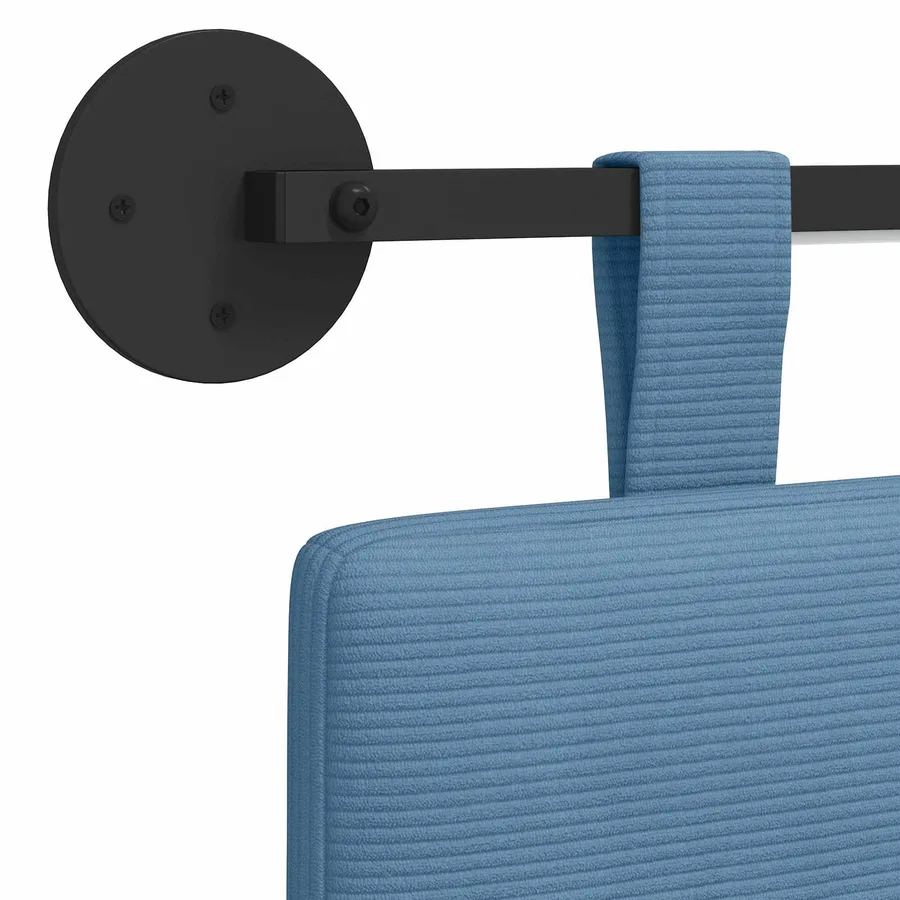 Tête de lit suspendue Bleu Tissu en velours côtelé - 10