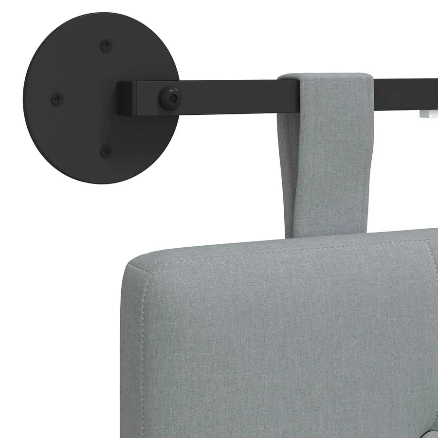 Tête de lit suspendue Avec lumière LED Gris clair Tissu - 8