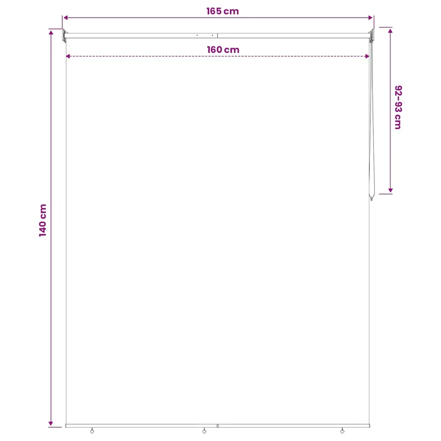 Store roulant extérieur protection UV Beige Polyester - 12