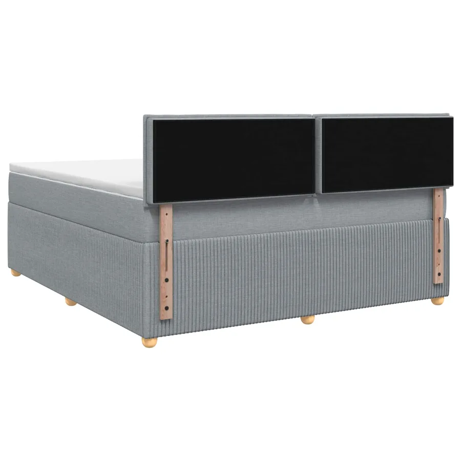 Lit boxspring avec matelas Gris clair 160 x 200 cm Tissu - 7