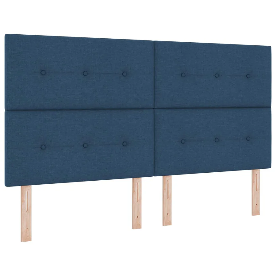 Lit ottoman avec matelas avec tête de lit 2 pc Bleu Tissu - 3