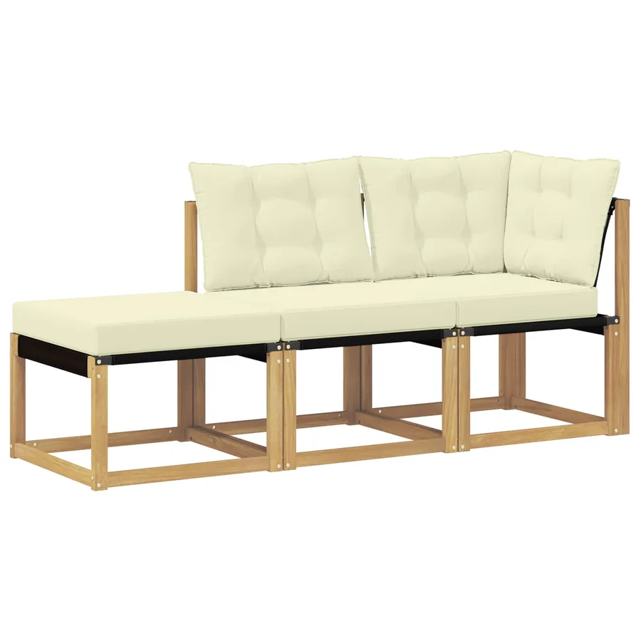 Unité de canapé sectionnel avec coussin 3 Pièce Blanc - 2