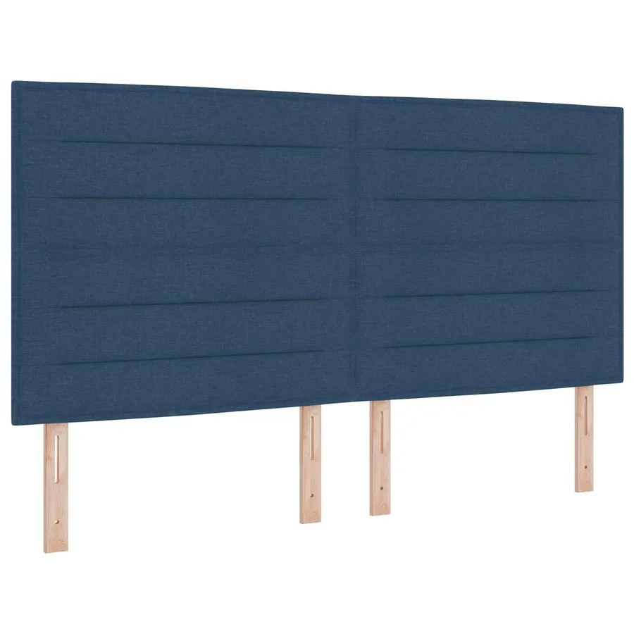 Lit ottoman avec matelas avec tête de lit 2 pcs Bleu Tissu - 3