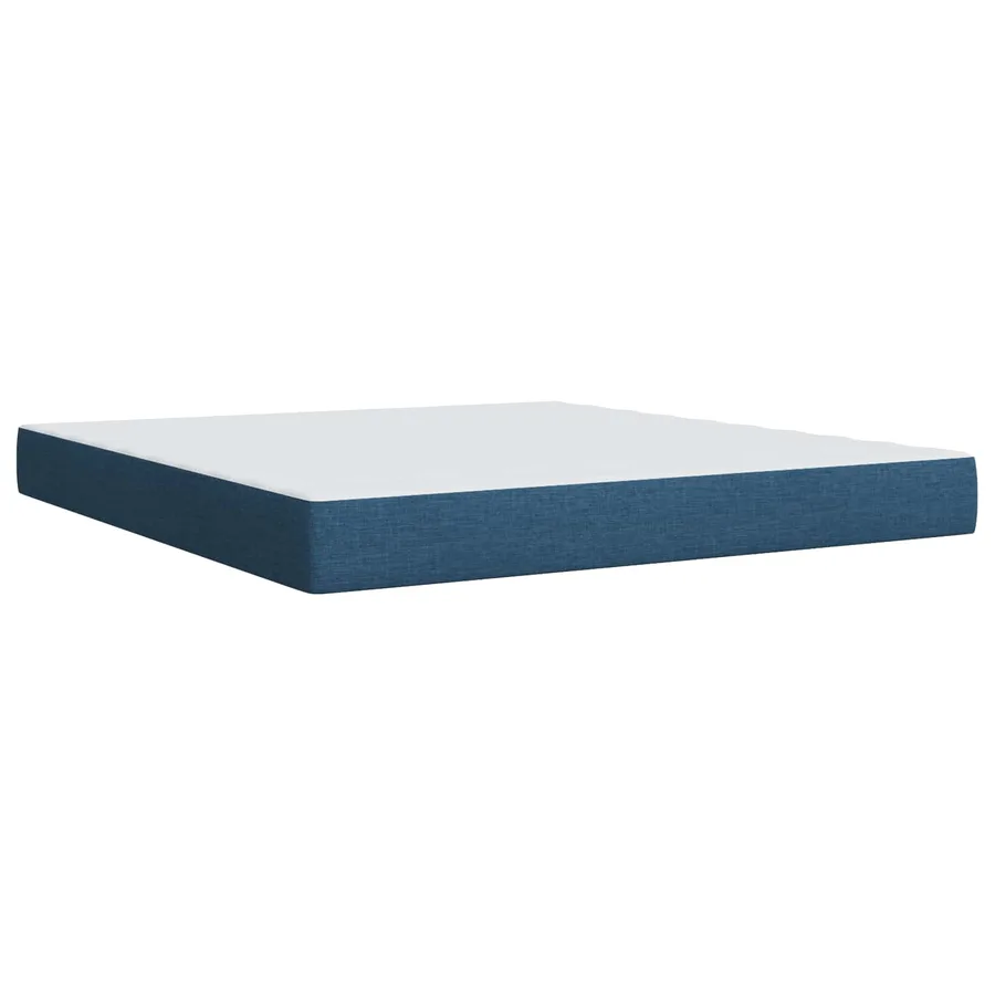 Lit ottoman avec matelas avec tête de lit 2 pcs Bleu Tissu - 6