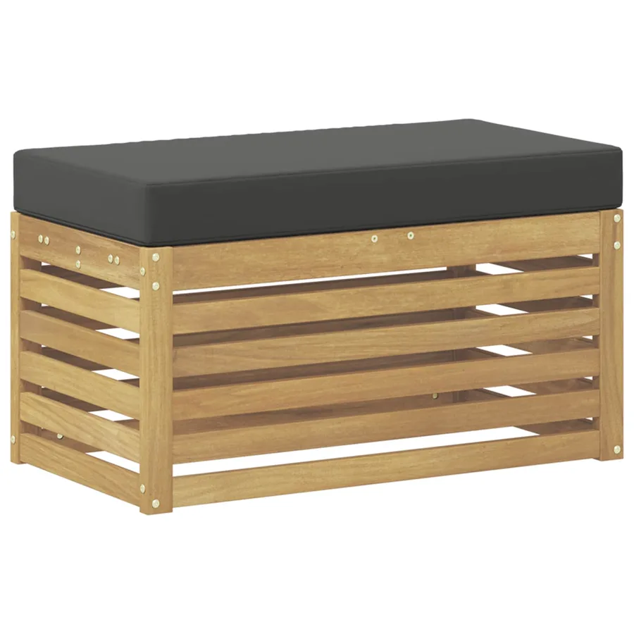 Banc de Jardin Blanc 80 x 43 x 45 cm Bois d'Acacia Massif - 2