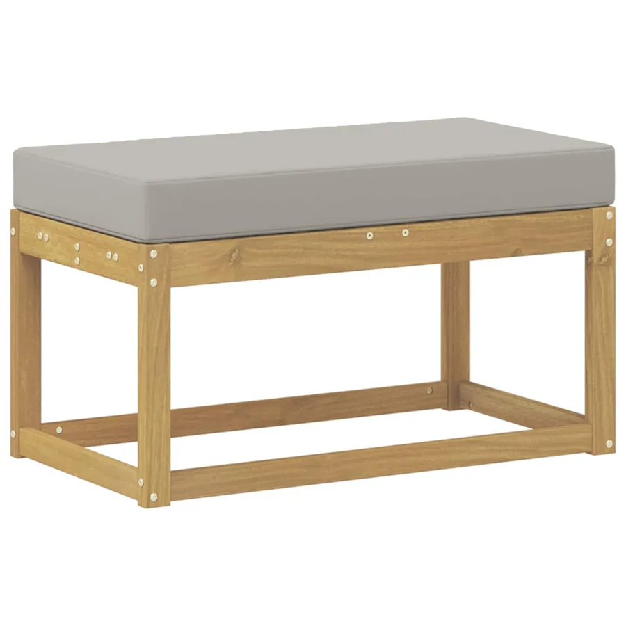 Banc de Jardin Blanc 80 x 43 x 45 cm Bois d'Acacia Massif - 2
