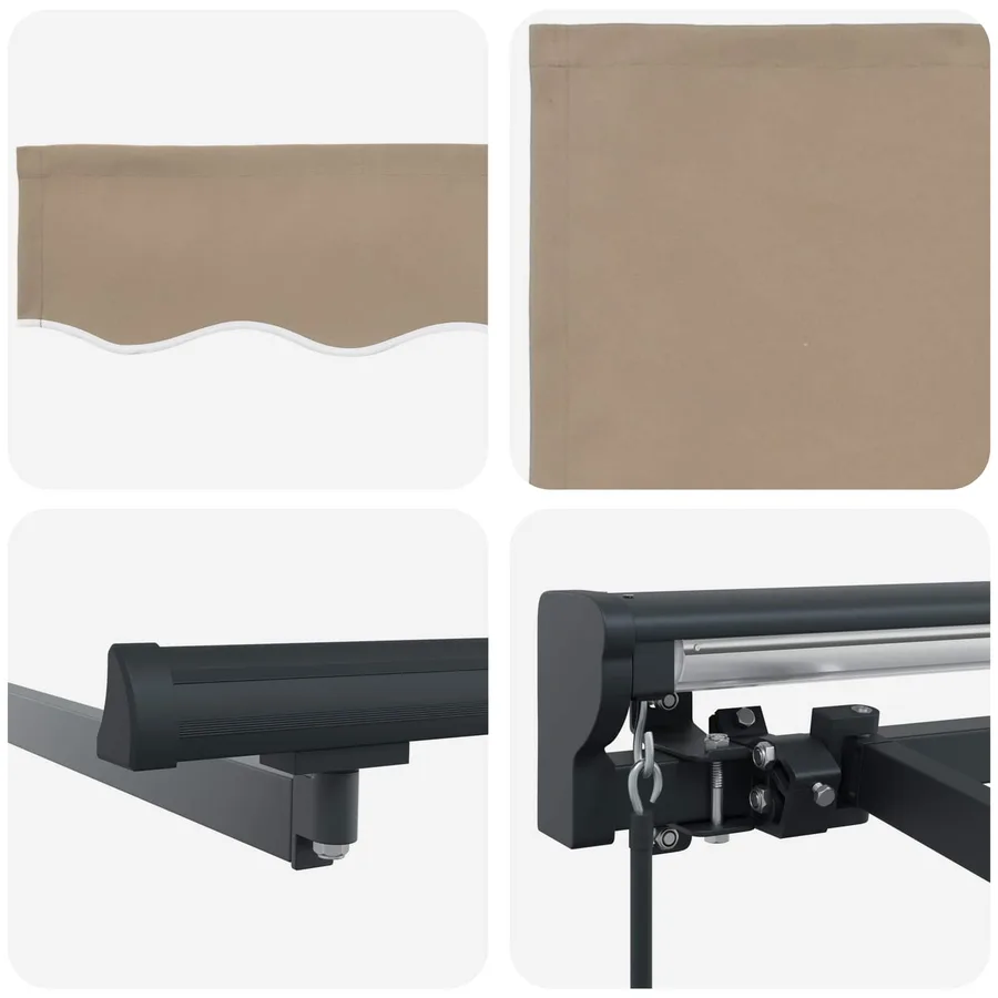 Auvent rétractable manuel Beige 5 × 3,5 m - 7