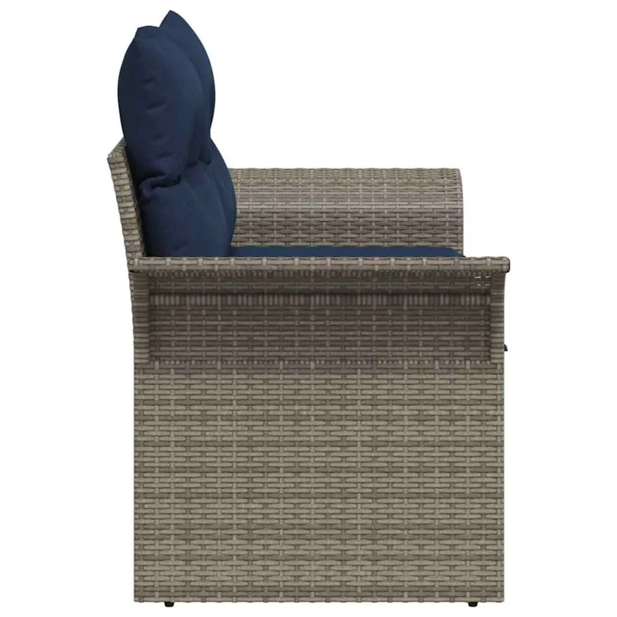 Canapé de jardin avec coussin 141 x 62 x 69 cm polyrotin - 6