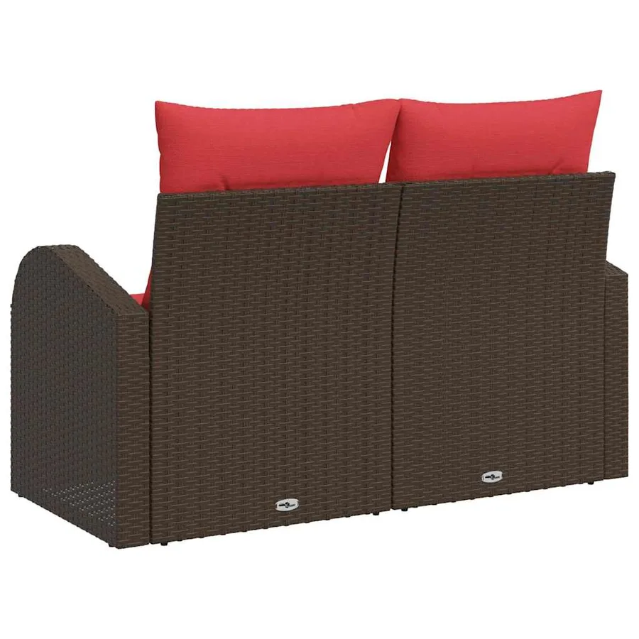 Canapé de jardin Marron 124 x 62 x 85cm polyrotin - 4