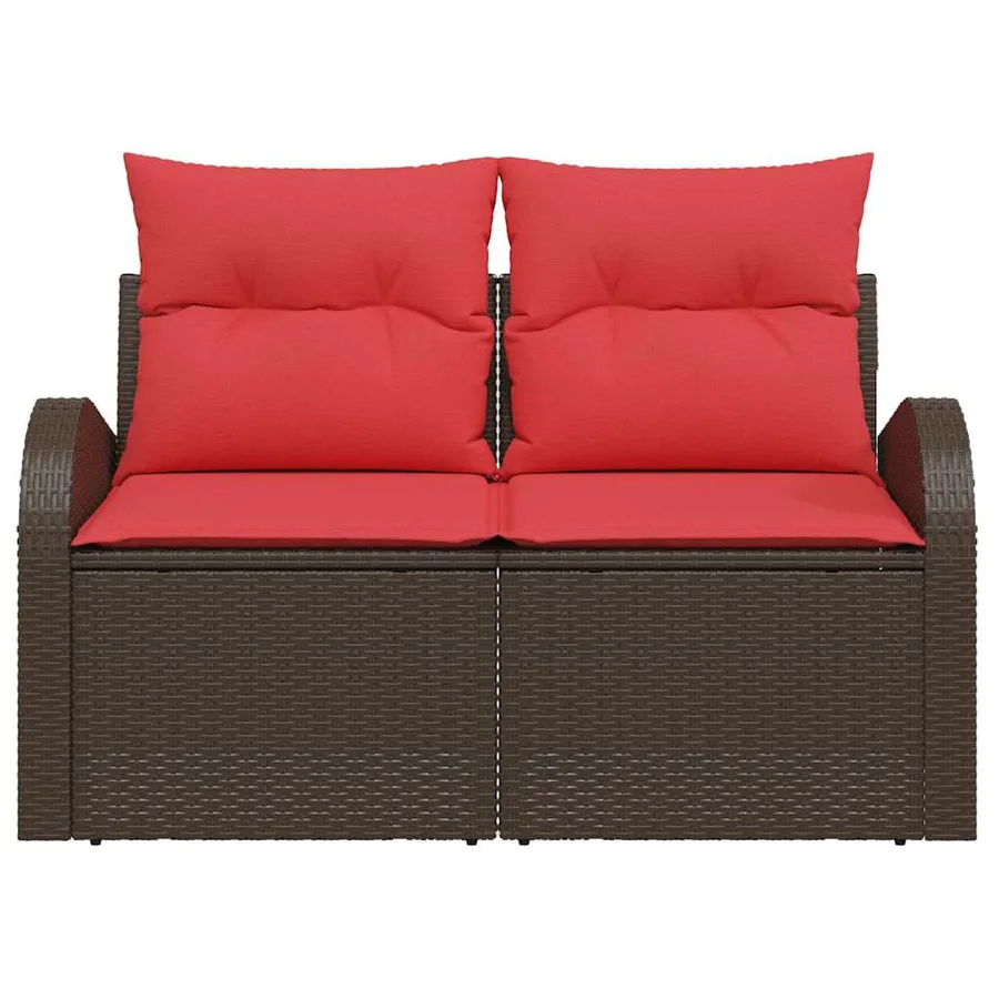 Canapé de jardin Marron 124 x 62 x 85cm polyrotin - 5