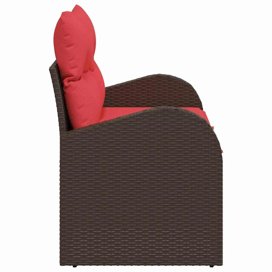Canapé de jardin Marron 124 x 62 x 85cm polyrotin - 6