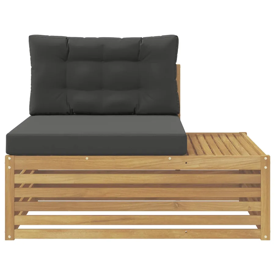 Canapé d'extérieur en bout avec coussin Blanc 115 x 83 x 73 cm - 3