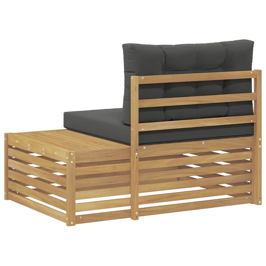 Canapé d'extérieur en bout avec coussin Blanc 115 x 83 x 73 cm - 5