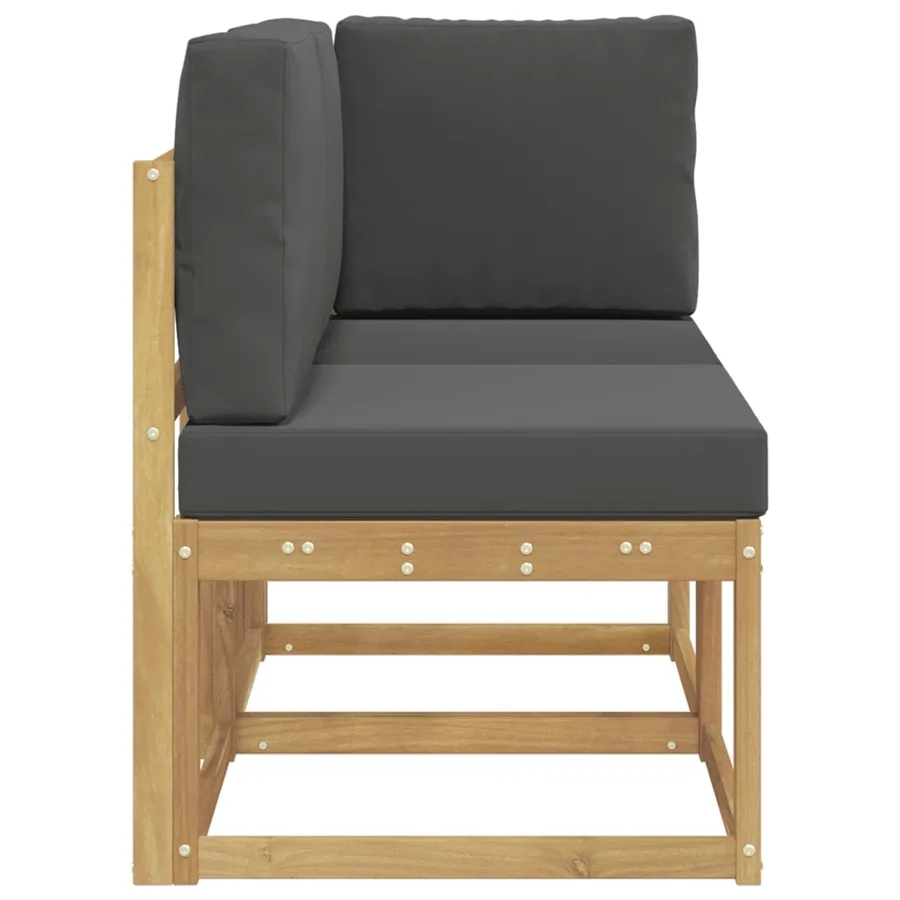 Canapé d’extérieur milieu et coin avec coussin 2 Pièce Blanc - 4