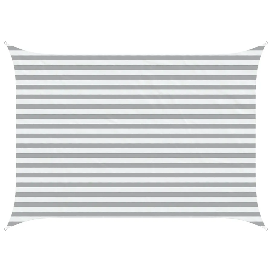 Voile d'ombre Gris clair et blanc 3,5 x 2,5 m - 2