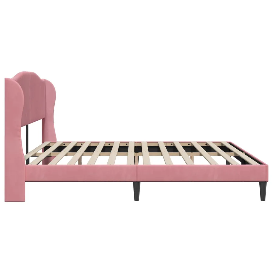 Cadre de lit avec tête de lit Rose 180 x 200 cm Velours - 5
