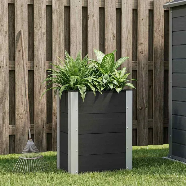 Jardinière surélevée Noir 50 x 30 x 72 cm