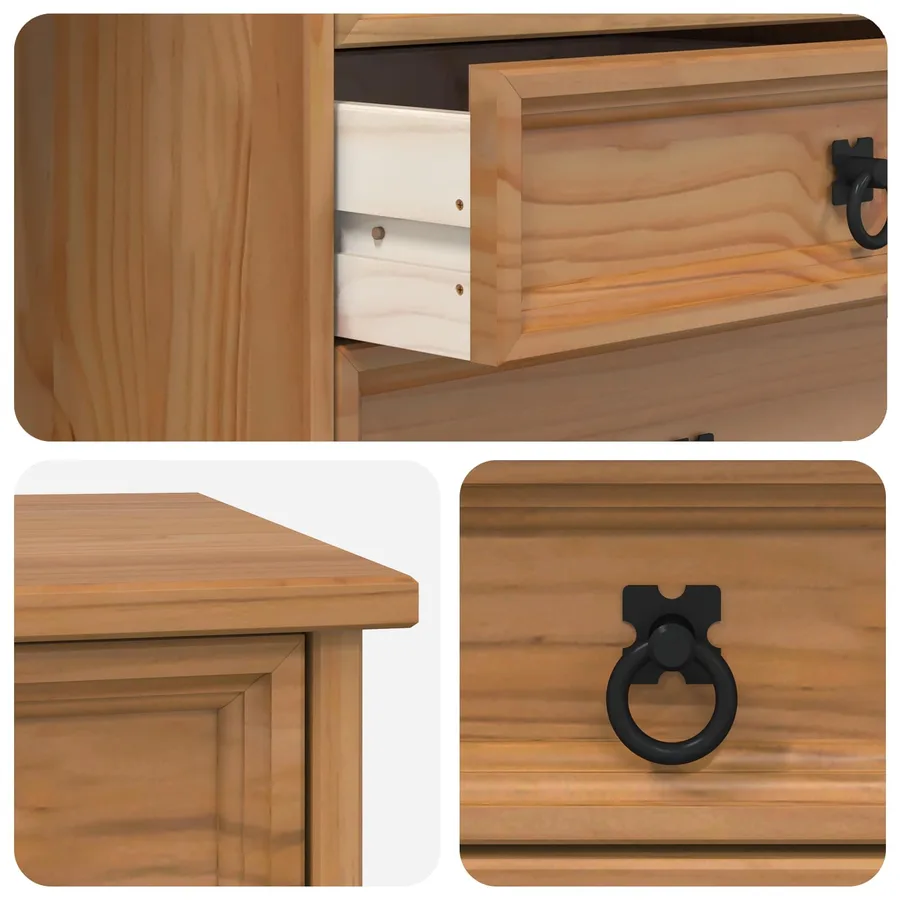 Cabinet Roulant avec Tiroirs CORONA Brun Miel - 7