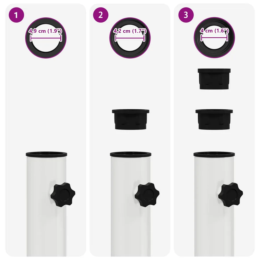 Support de parasol Blanc Acier - 9