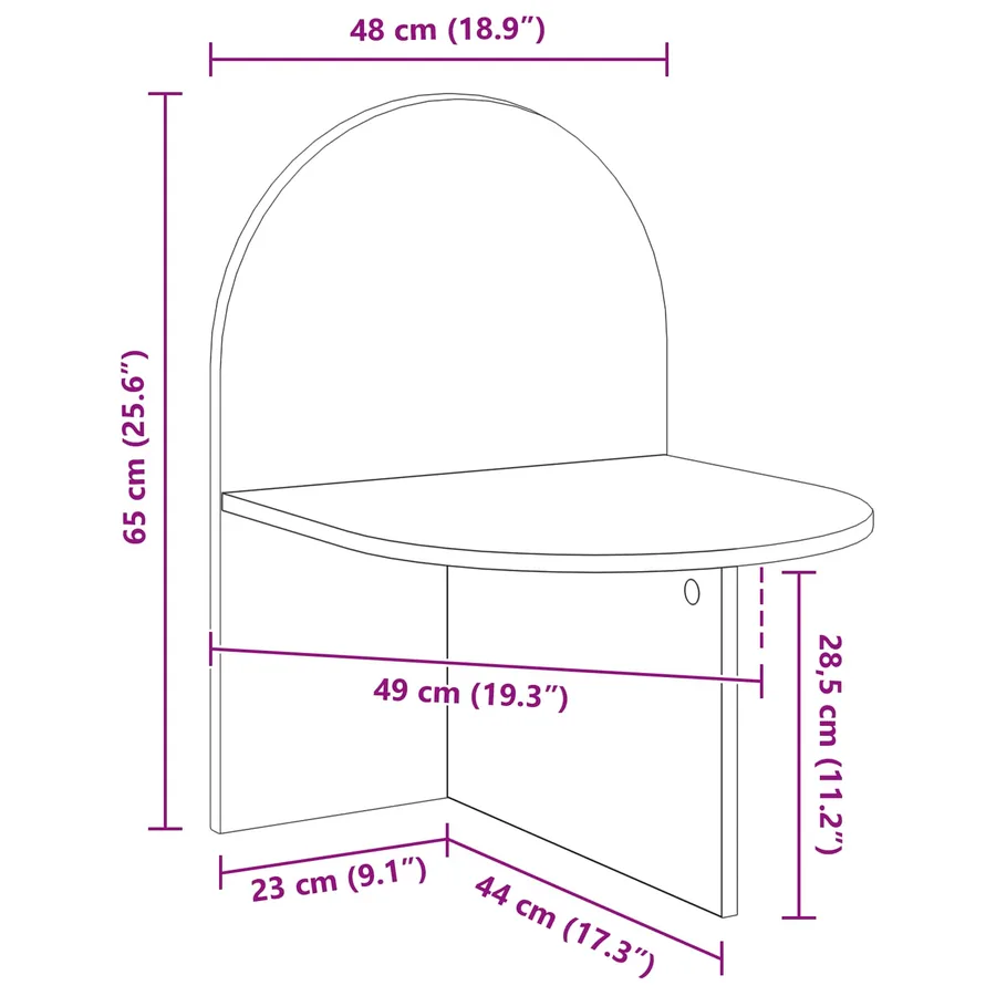 Table de chevet 2 pc Chêne artisanal 48 x 49 x 65 cm - 11