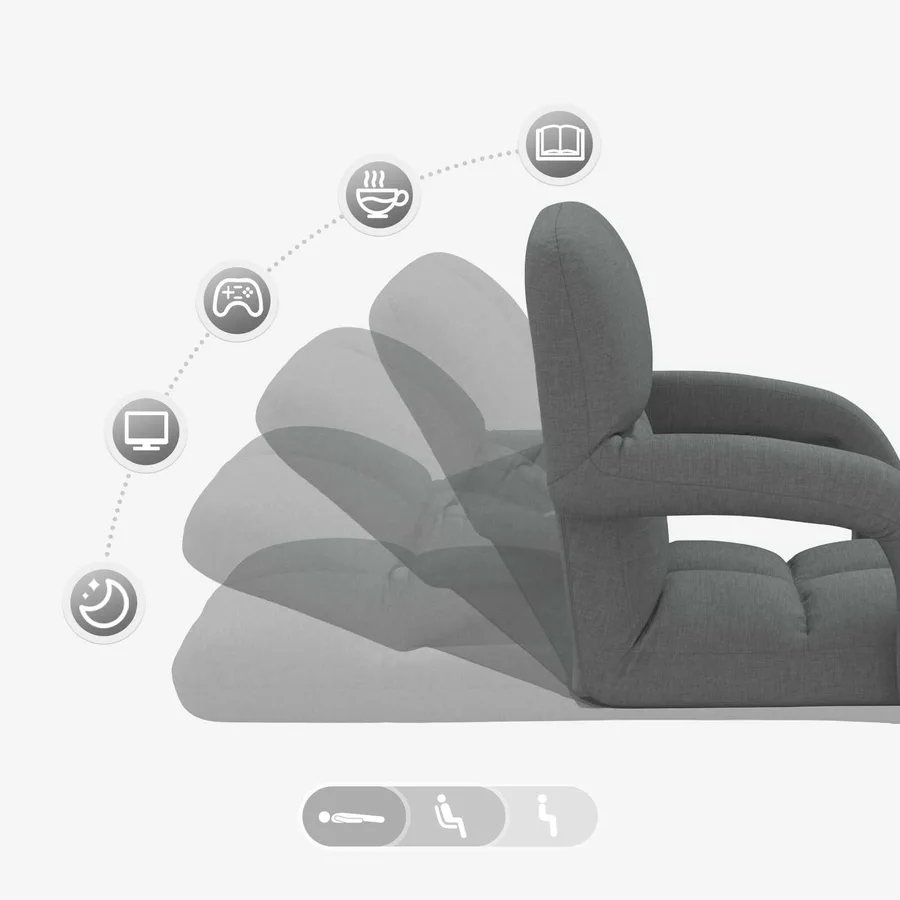 Chaise de sol réglable avec accoudoir - 9