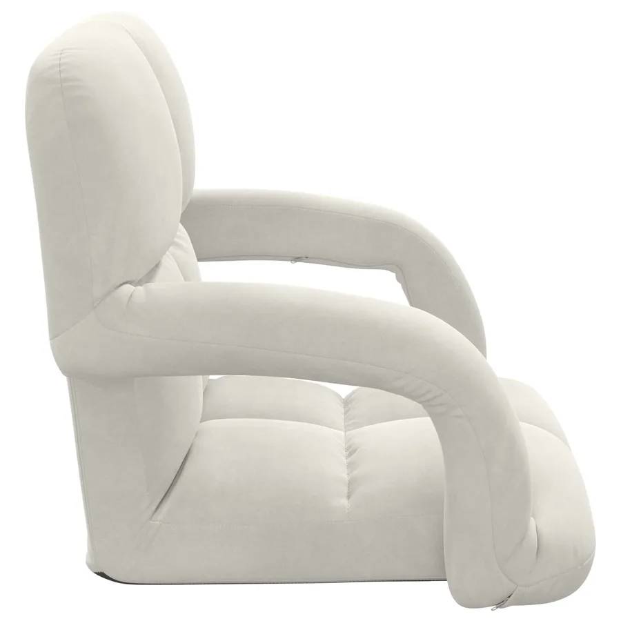 Fauteuil de sol ajustable Crème Velours - 5