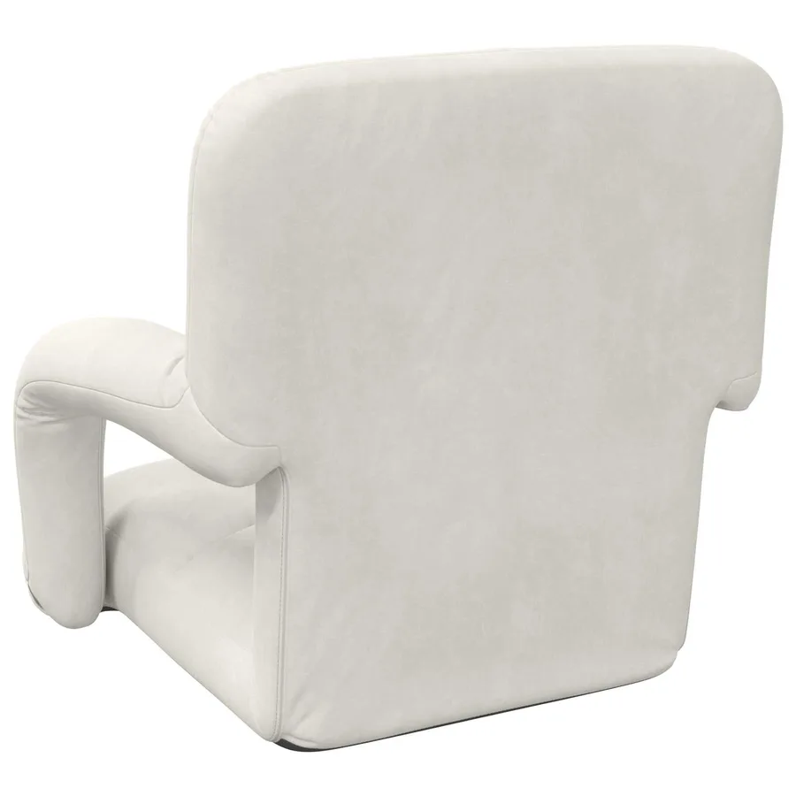 Fauteuil de sol ajustable Crème Velours - 6
