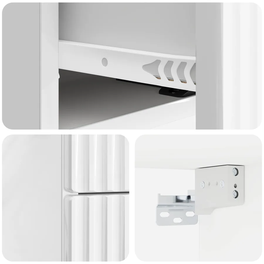 Cabinet de chevet mural 2 pcs Blanc brillant 33 x 34,5 x 40 cm - 10