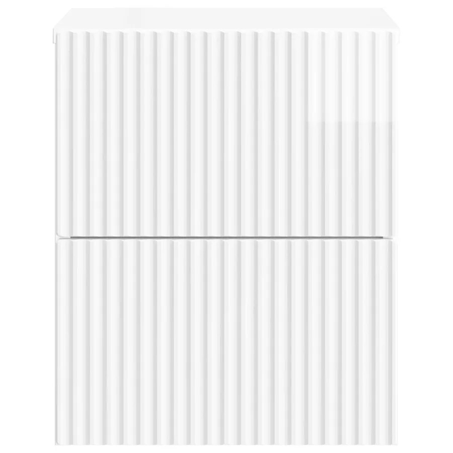 Cabinet de chevet mural 2 pcs Blanc brillant 33 x 34,5 x 40 cm - 7