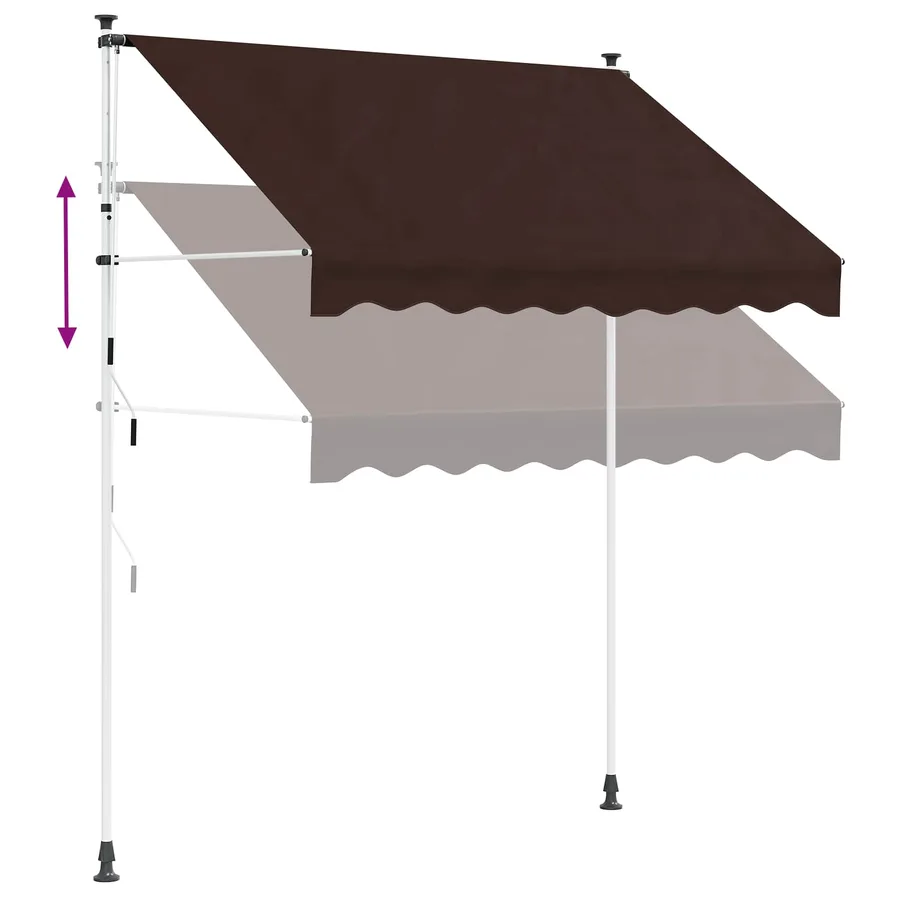 Auvent rétractable manuel Marron 300 cm - 7