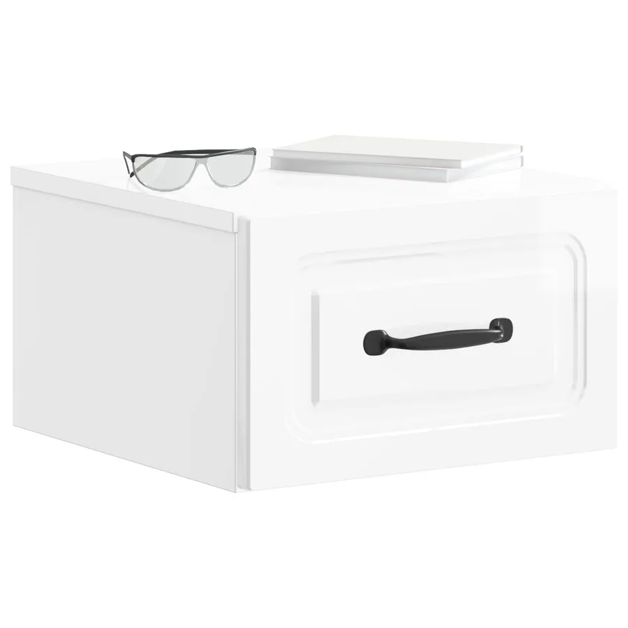 Cabinet de chevet mural 2 pcs Blanc brillant 34,5 x 33 x 20 cm - 3