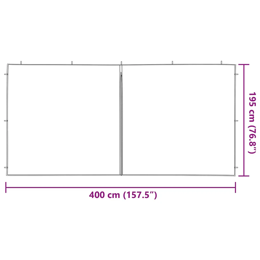 Mur de tente de fête 2 pcs Vert 400 x 195 cm PE et acier - 6