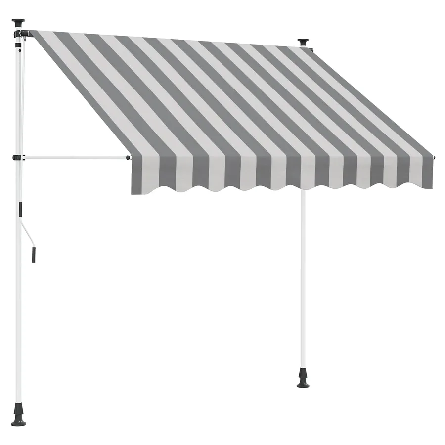 Auvent rétractable manuel Anthracite et blanc 400 cm - 2