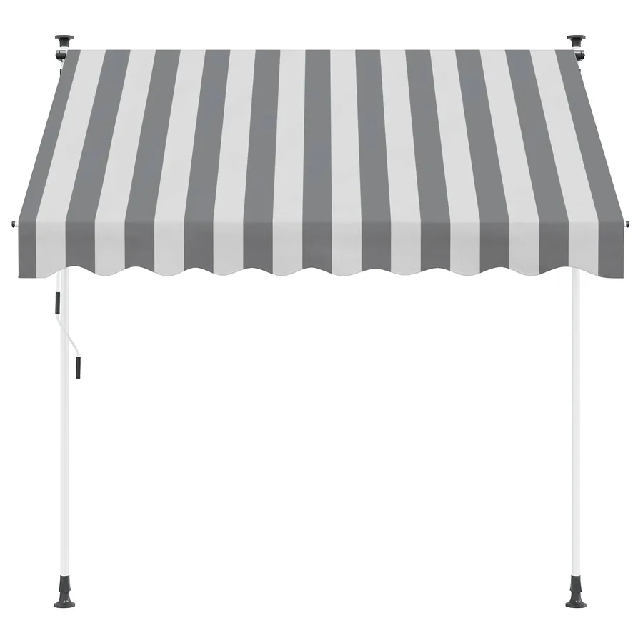 Auvent rétractable manuel Anthracite et blanc 400 cm - 3
