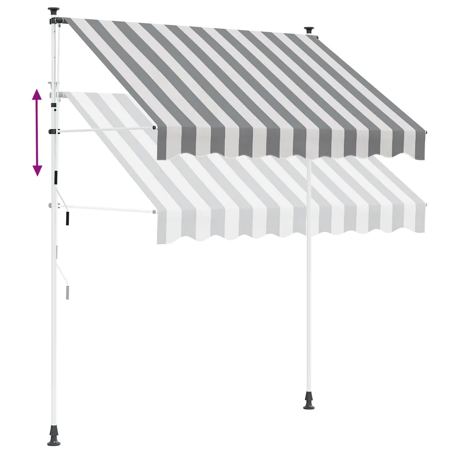 Auvent rétractable manuel Anthracite et blanc 400 cm - 6