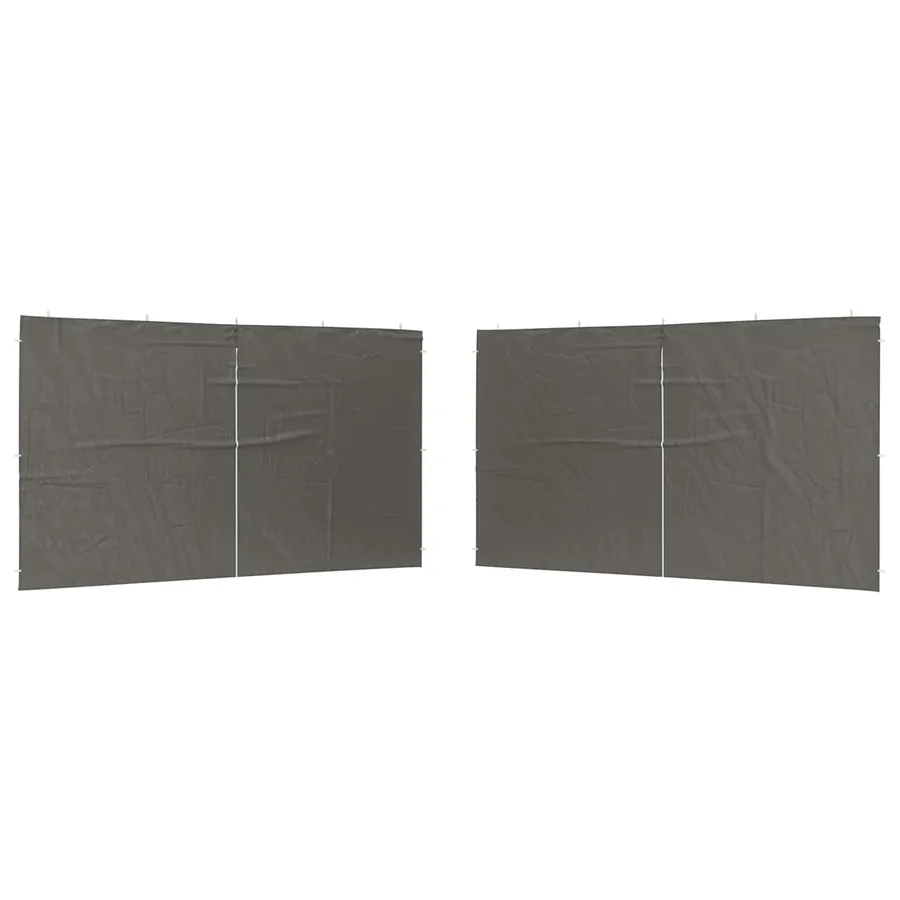 Mur de tente de fête 2 pcs Anthracite 400 x 195 cm PE et acier - 2