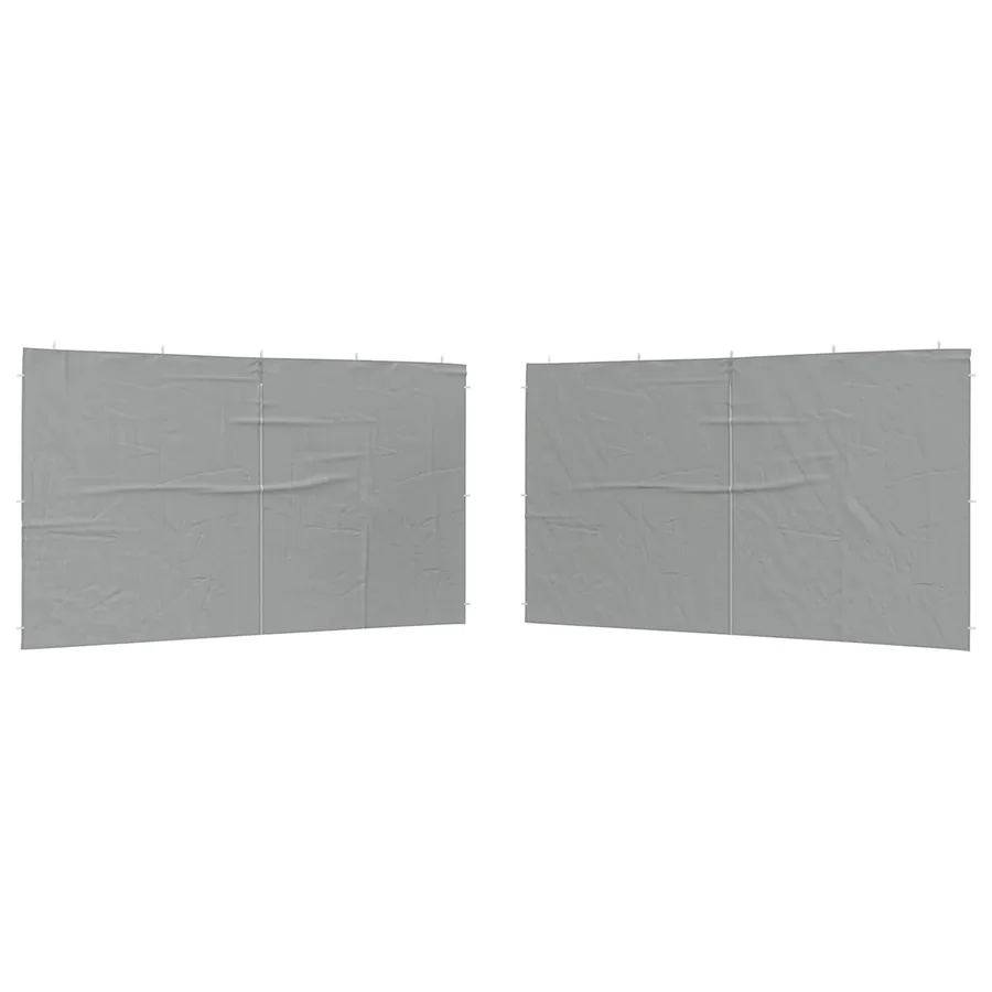 Mur de tente de fête 2 pcs Gris clair 400 x 195 cm PE et acier - 2