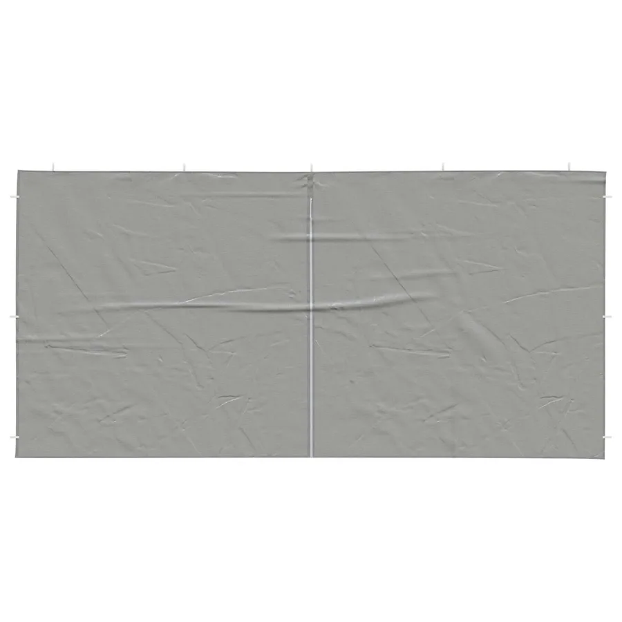 Mur de tente de fête 2 pcs Gris clair 400 x 195 cm PE et acier - 3