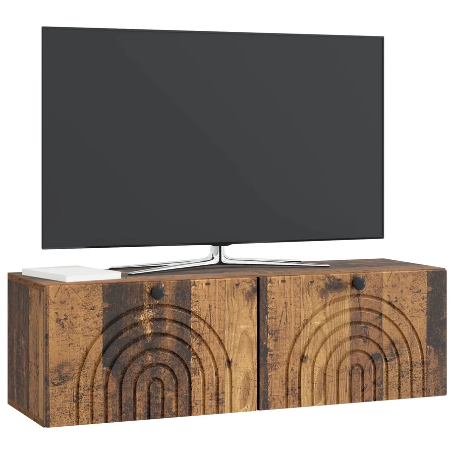 Meuble TV mural Bois ancien 98 x 31 x 30 cm Bois d'ingénierie - 3