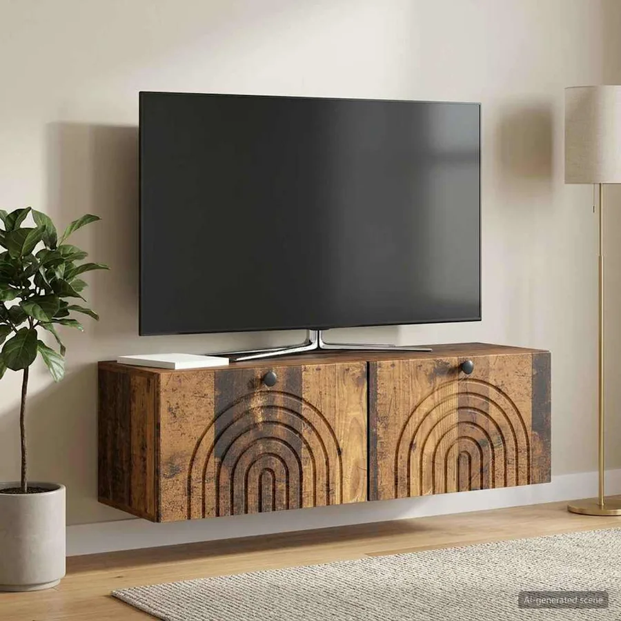 Meuble TV mural Bois ancien 98 x 31 x 30 cm Bois d'ingénierie - 4