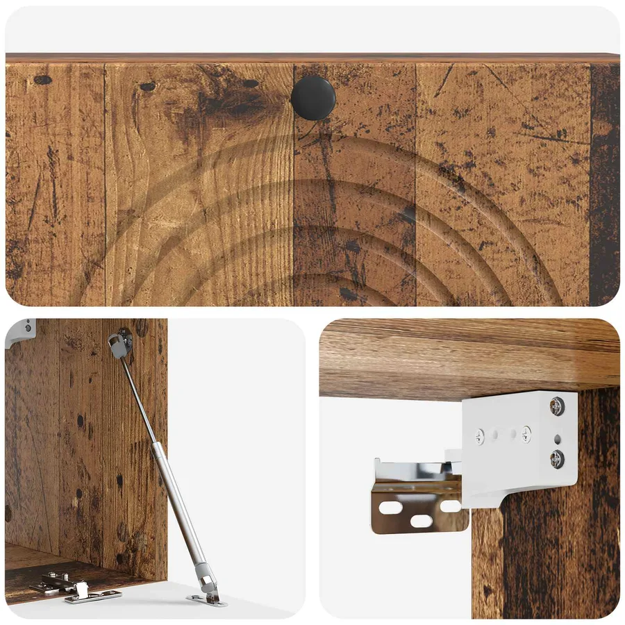 Meuble TV mural Bois ancien 98 x 31 x 30 cm Bois d'ingénierie - 9