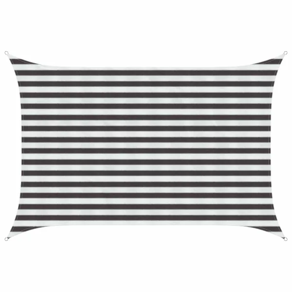 Voile d'ombre Anthracite et blanc 2 x 3,5 m HDPE