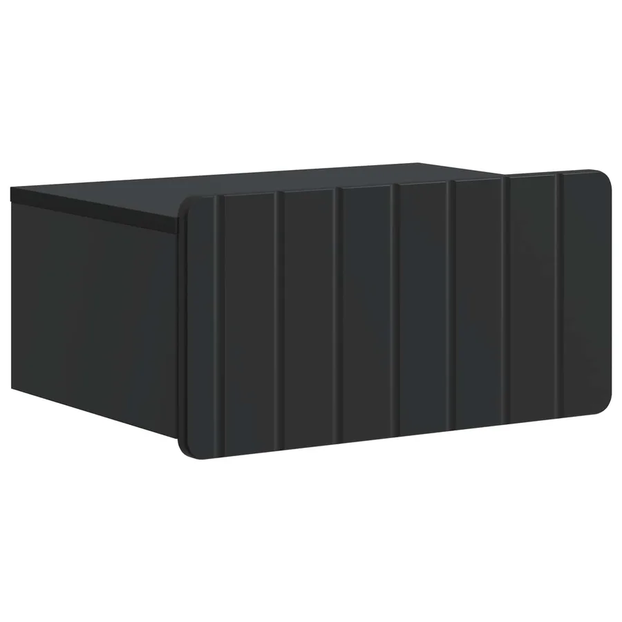 Cabinet de chevet mural avec tiroir Noir 49 x 34,5 x 24 cm - 2