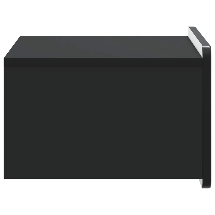 Cabinet de chevet mural avec tiroir Noir 49 x 34,5 x 24 cm - 6