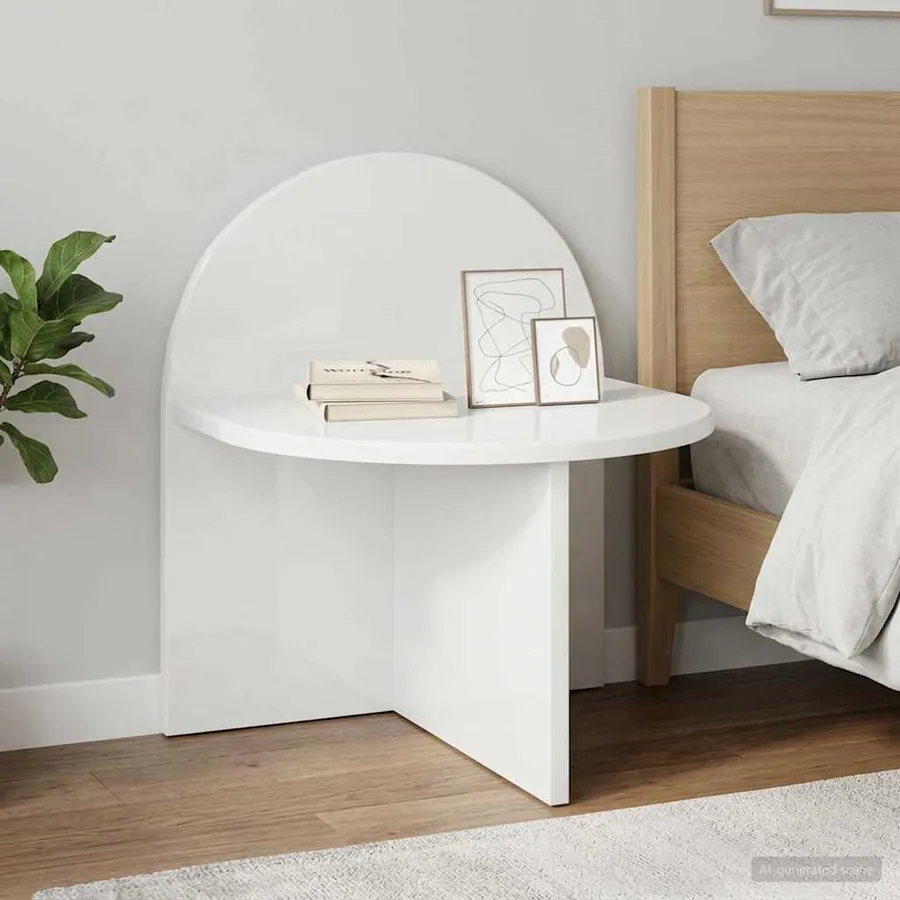 Table de chevet Blanc brillant 40 x 35,5 x 45,5 cm