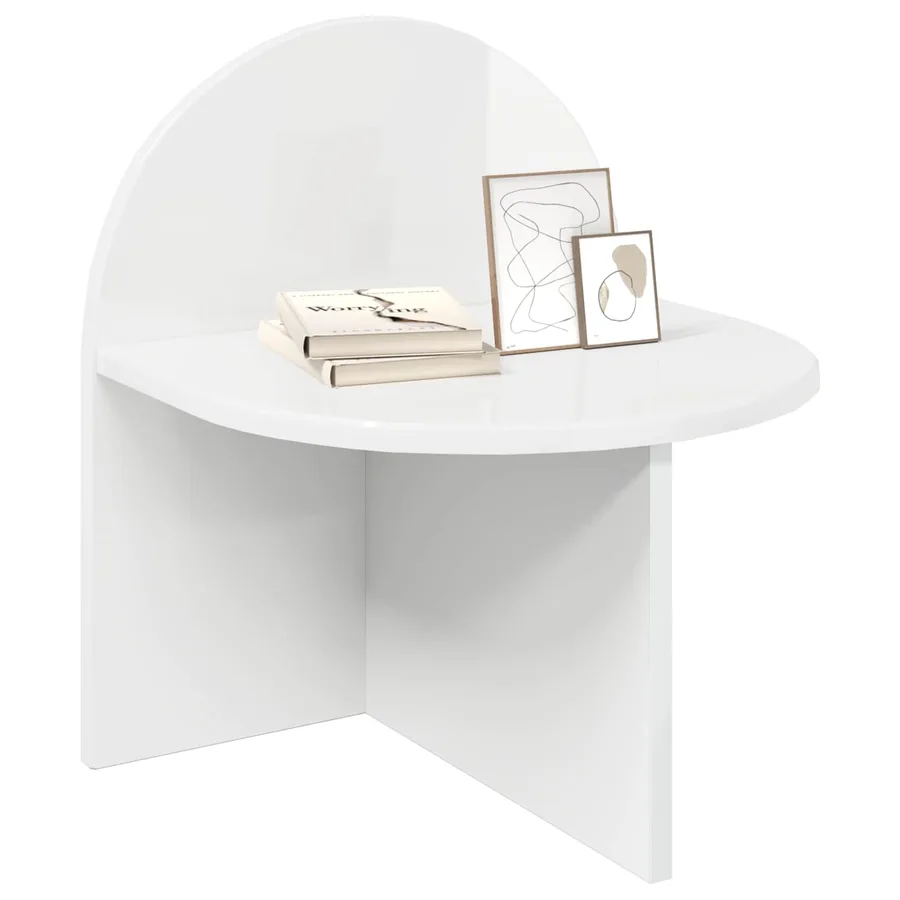 Table de chevet Blanc brillant 40 x 35,5 x 45,5 cm - 3