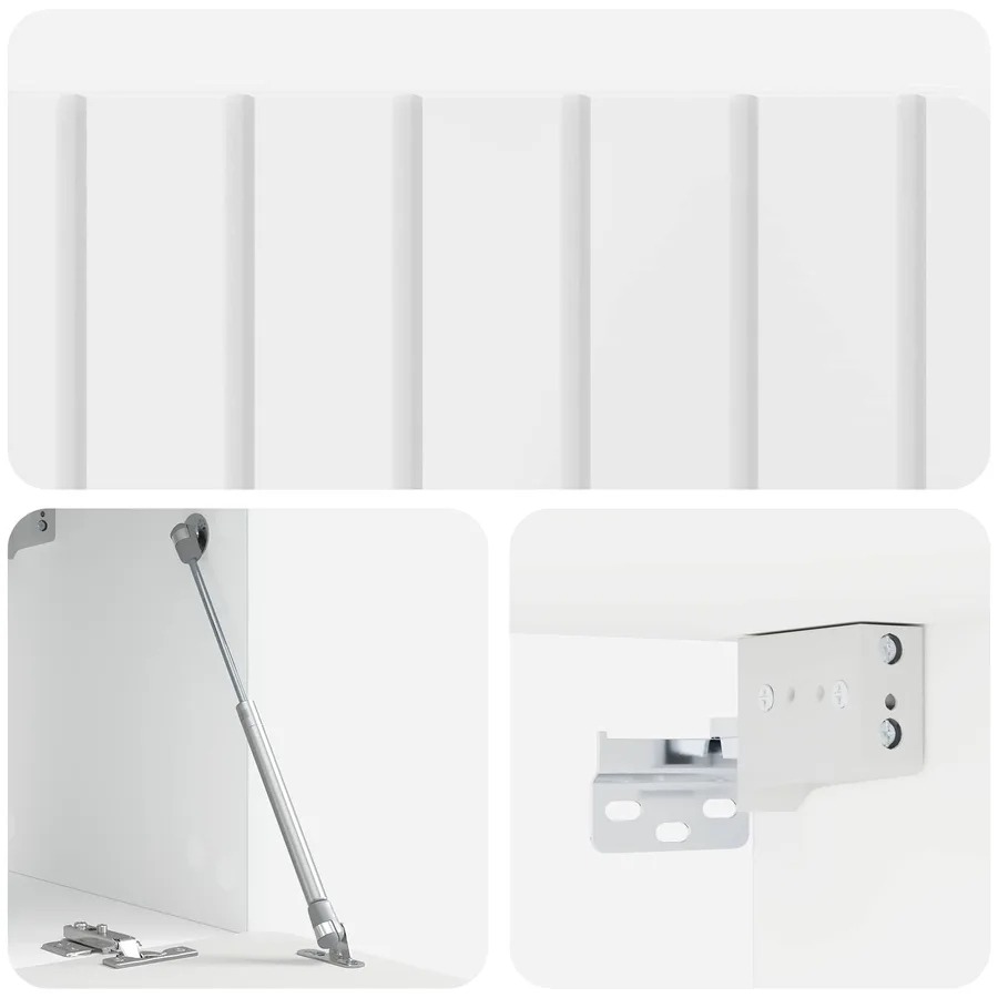 Meuble TV mural 78,5 x 31 x 30 cm Blanc brillant - 9