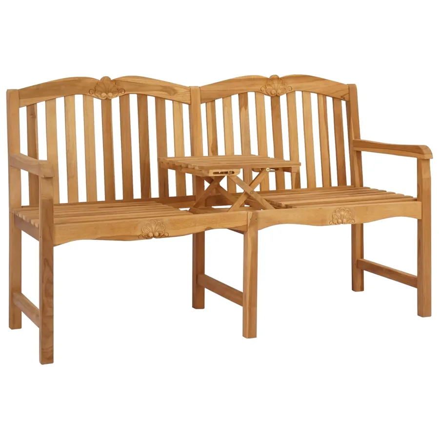 Banc en Bois Sculpté en Rose 155 x 60 x 94 cm Naturel - 2