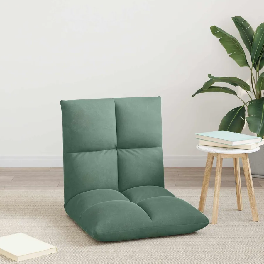 Fauteuil de sol ajustable Vert Mer Velours - 3